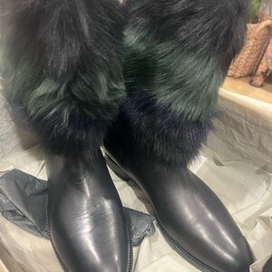 Burberry leather and shearling boots 38.5